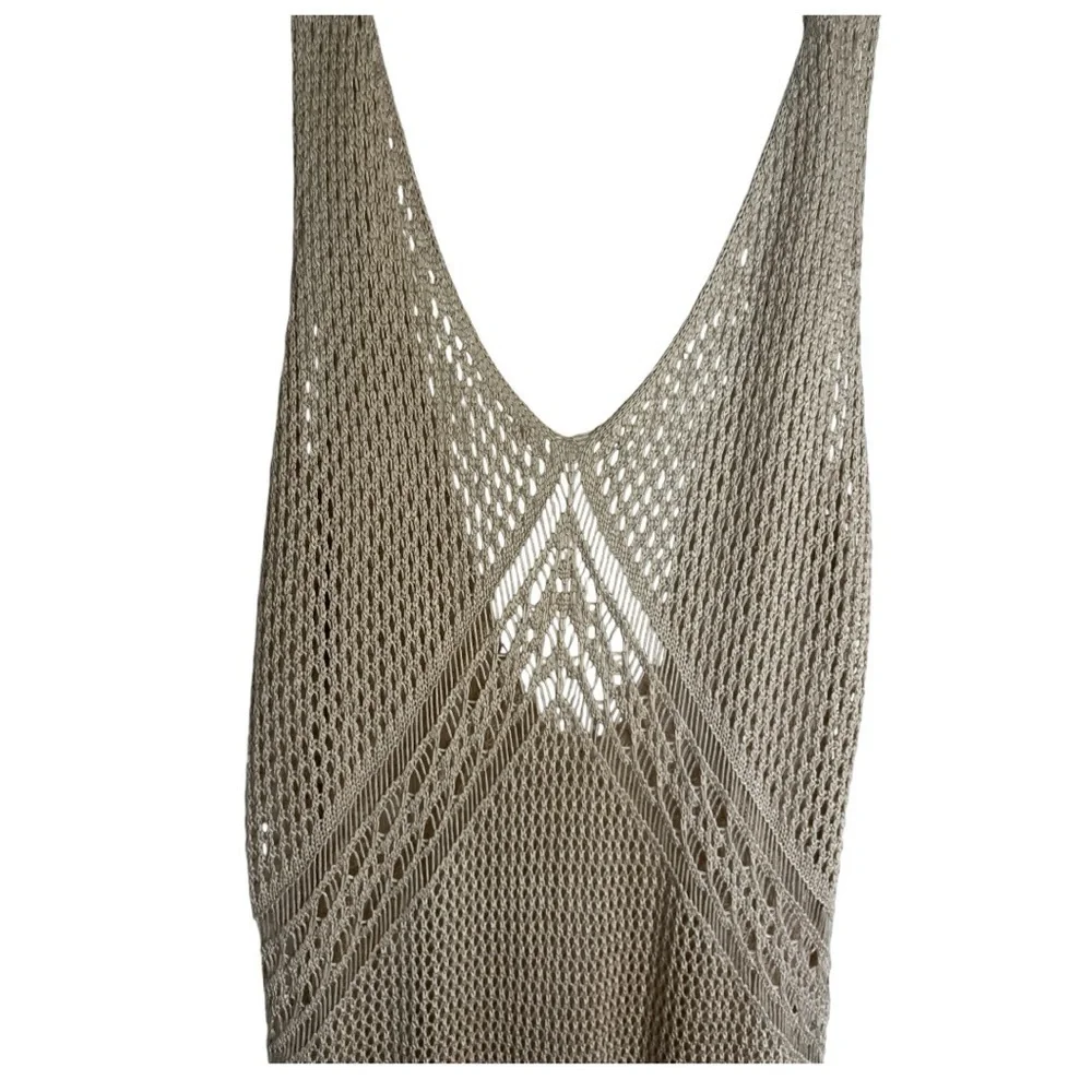 Crochet dress or beach cover up beige one size - Picture 4 of 5